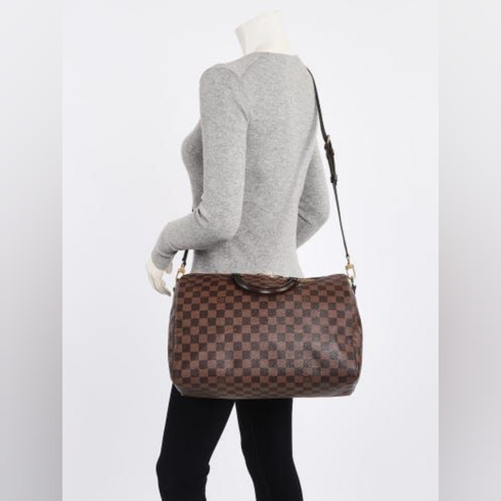 LOUIS VUITTON Damier Canvas Speedy Bandouliere 35 Bag Brown - Picture 5 of 13